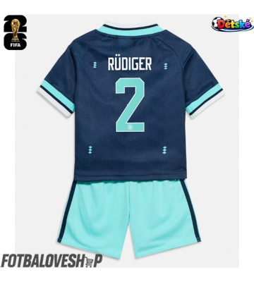Německo Antonio Rudiger #2 Dětské Venkovní Dres MS 2026 Krátký Rukáv (+ trenýrky)